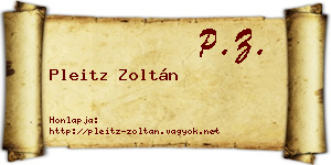 Pleitz Zoltán névjegykártya