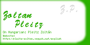 zoltan pleitz business card